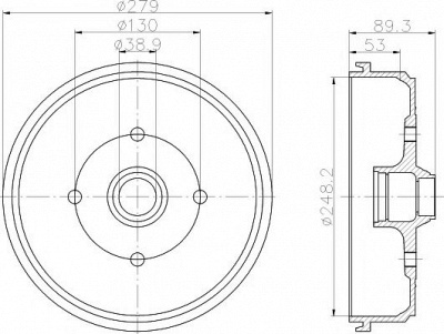HELLA PAGID 8dt355302211 -  Тормозной барабан